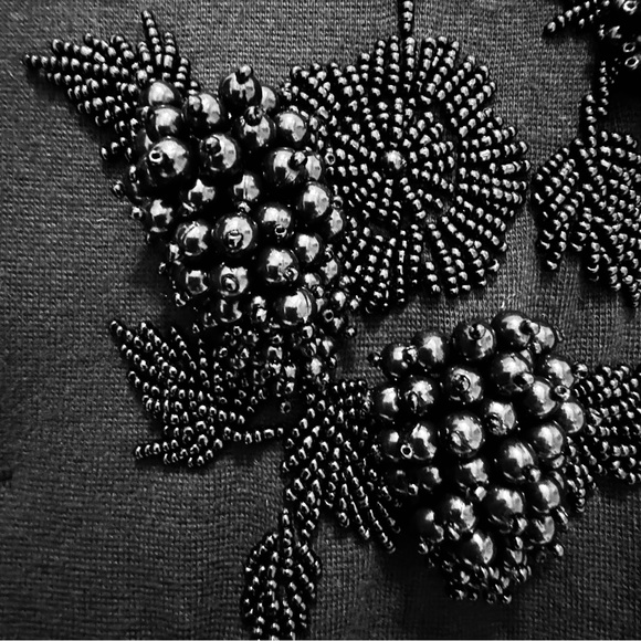 Vintage Vivienne Tam Beaded Cardigan, Black, Size 2 - Picture 6 of 13